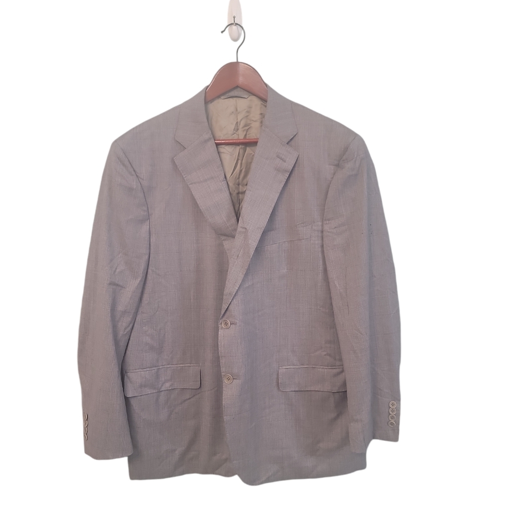 Canali Mens Gray Stripe Business Casual Blazer With Flaws Size 38 Regular